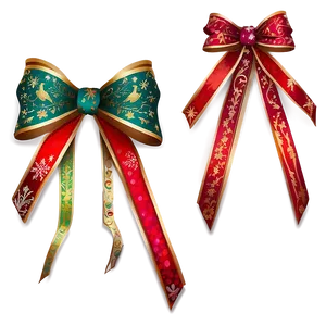 Christmas Eve Festive Ribbon Bows PNG Vkj
