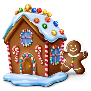 Christmas Eve Gingerbread House PNG Bil