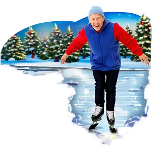 Christmas Eve Ice Skating Pond Png 72 PNG image