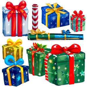 Christmas Eve Wrapped Presents PNG Qxi8 PNG