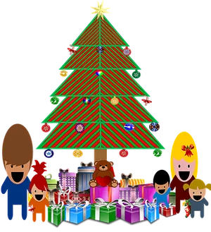 Christmas Family Gifts Tree Celebration