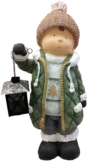 Christmas Figurine With Lantern PNG image