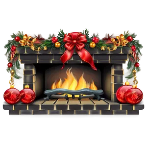 Christmas Fireplace Decor PNG 53