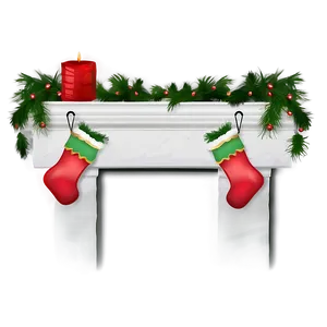 Christmas Fireplace Decor PNG Wwf