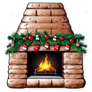 Christmas Fireplace In Log Cabin Png Mth15 PNG image