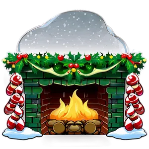 Christmas Fireplace Scene Png 06262024 PNG image