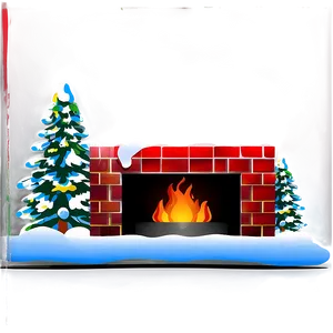 Christmas Fireplace Scene PNG 98