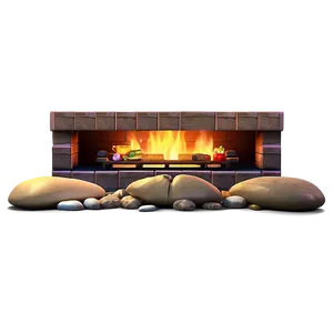 Christmas Fireplace Scene PNG Ibr
