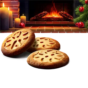 Christmas Fireplace With Cookies PNG 79