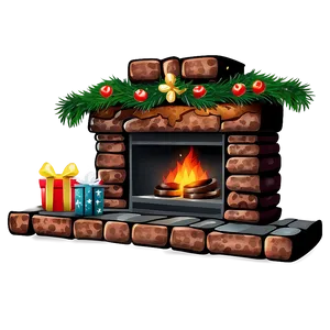 Christmas Fireplace With Cookies Png Gjj61 PNG image