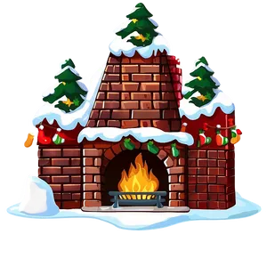 Christmas Fireplace With Elves PNG Ron