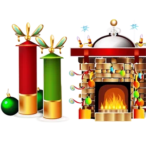 Christmas Fireplace With Nutcrackers PNG Gax46 PNG