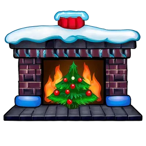 Christmas Fireplace With Plaid Decor Png 06262024 PNG image