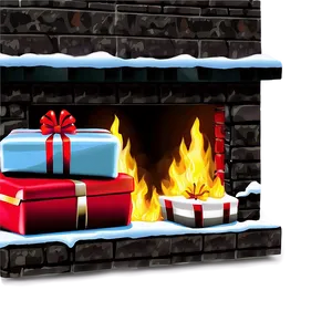 Christmas Fireplace With Presents PNG Ygy22 PNG