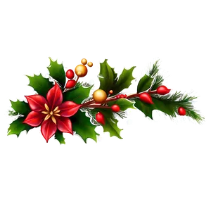 Christmas Flower Border PNG 4