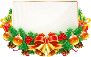 Christmas Framewith Ornamentsand Bells PNG image