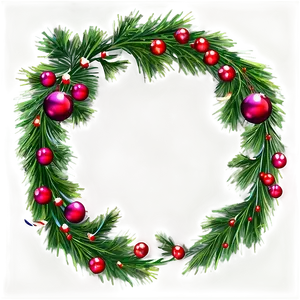 Christmas Garland Border PNG 26