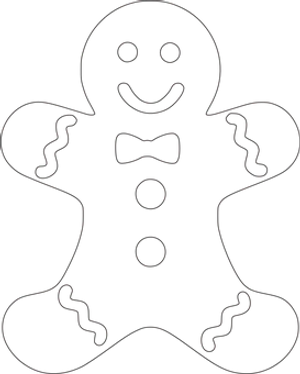 Christmas Gingerbread Man Outline