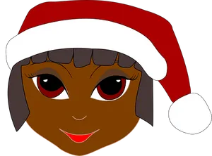 Christmas Girl Cartoon Portrait