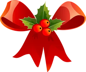Christmas Holly Bow Graphic