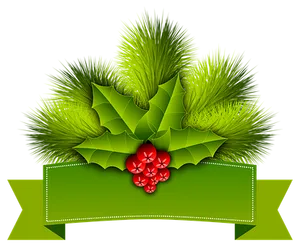 Christmas Holly Decoration Banner