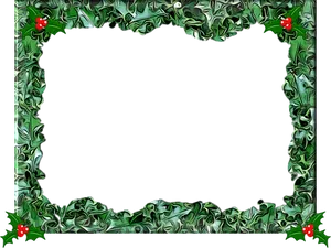 Christmas Holly Frame Template