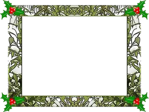 Christmas Holly Frame Template