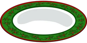 Christmas Holly Oval Frame