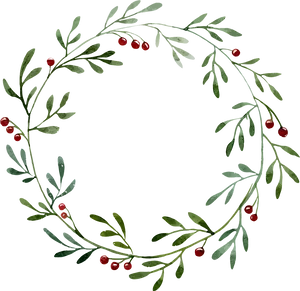 Christmas Holly Wreath Illustration PNG image