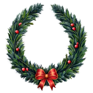 Christmas Laurel Frame PNG 12