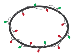 Christmas Lights Frame Black Background
