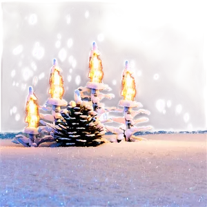 Christmas Lights In Snow PNG Qec34