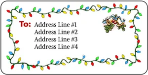 Christmas Lights Label Template PNG