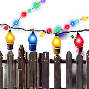 Christmas Lights On Fence PNG 05032024 PNG