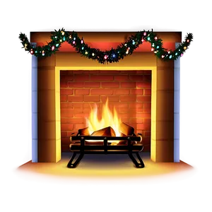 Christmas Lights On Fireplace PNG Fqy74 PNG
