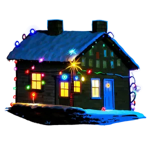 Christmas Lights On House PNG 05032024