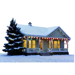 Christmas Lights On House PNG Gop41