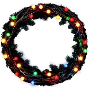Christmas Lights Wreath PNG 05032024