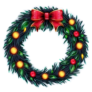 Christmas Lights Wreath PNG 24