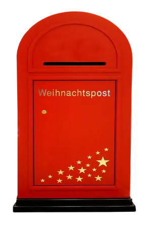 Christmas Mailbox Redwith Stars PNG image