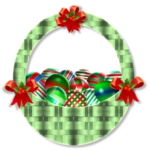 Christmas Ornament Basket Graphic PNG image
