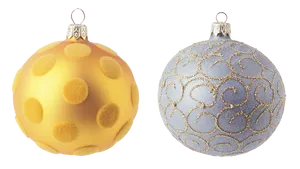 Christmas Ornament Duo Goldand Blue