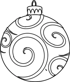 Christmas Ornament Swirls Outline