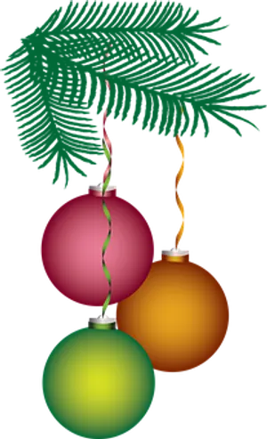 Christmas Ornaments Hanging Black Background