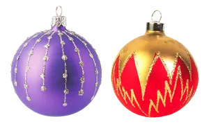 Christmas Ornaments Purpleand Gold PNG image