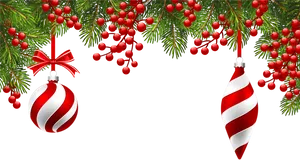 Christmas Ornamentsand Berries PNG image