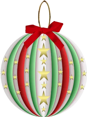 Christmas Ornamentwith Starsand Ribbon PNG image