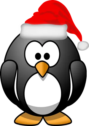 Christmas Penguin Cartoon Santa Hat PNG image