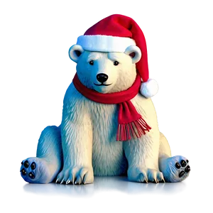 Christmas Polar Bear PNG 05032024