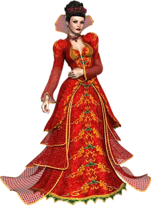 Christmas Queenin Red Robes PNG image